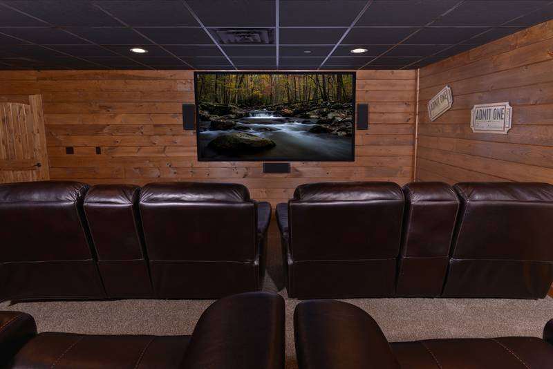 Enjoy a Large Movie Theater Room in the Pigeon Forge Cabin