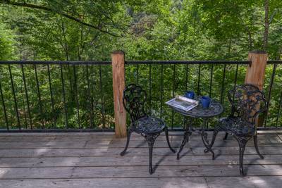 Allen's Hideaway outdoor furniture on back deck
