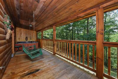 Walden Ridge Retreat screened in back deck with swing