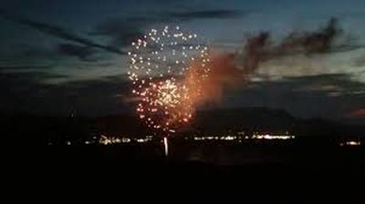 Cabin Fever view of the Pigeon Forge fireworks at night