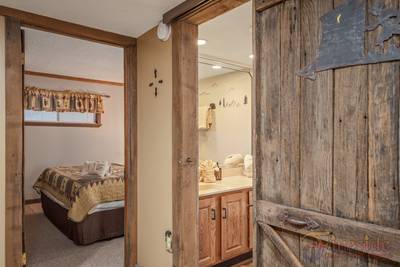 Rustic River bedroom and bathroom