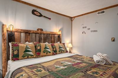 Rustic River bedroom with king size bed