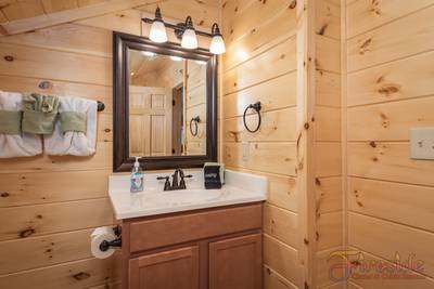 Lighthouse Harbor upper level open loft bathroom