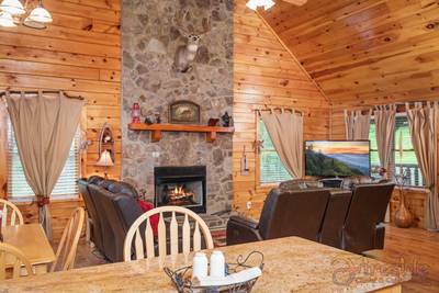 Three Bears main level dining area and living room