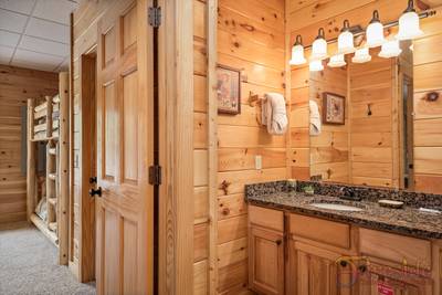 A Cabin of Dreams lower level bathroom