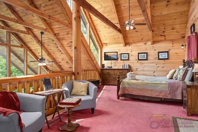 A Walk in the Clouds main level loft bedroom