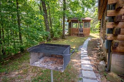 Walden Ridge Retreat charcoal grill and gazebo