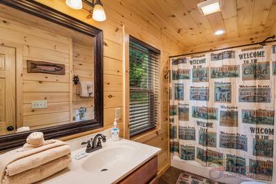 River Haven main level bathroom with walk-in shower