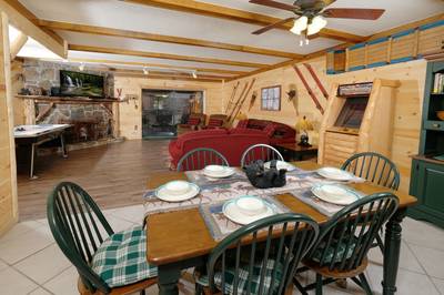 Under Ober dining area and living room