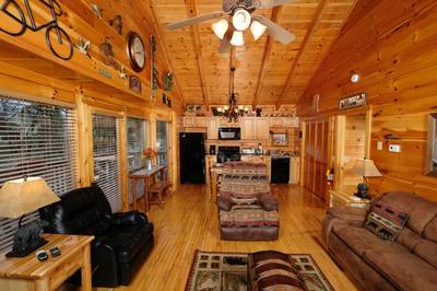 Down by the River living room with 2 recliners