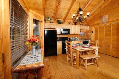 Down by the River dining area and kitchen