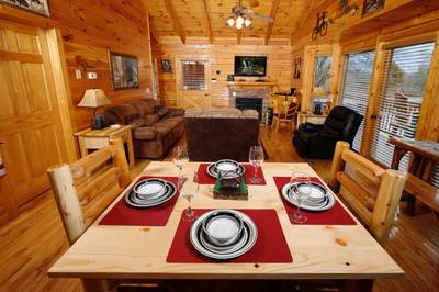 Down by the River dining area and kitchen