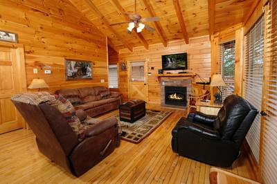 Down by the River living room with 2 recliners