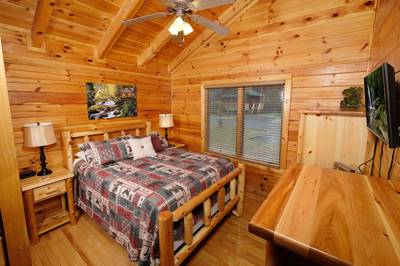 Down by the River bedroom one with queen size bed