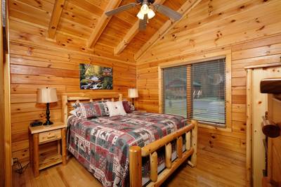 Down by the River bedroom one with queen size bed
