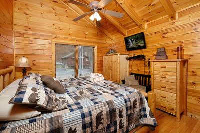 Down by the River bedroom two with 29-inch flat screen tv
