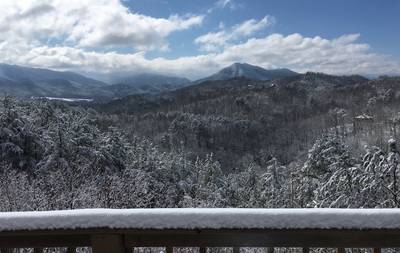 Secluded Summit view from deck in winter