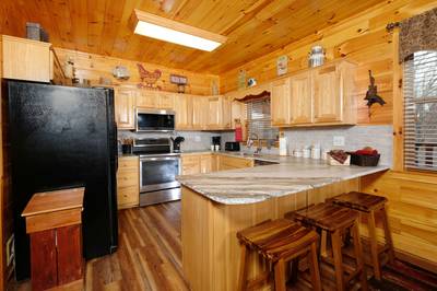 Antler Run main floor bar top and kitchen