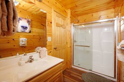 Antler Run third floor bathroom with walk in shower