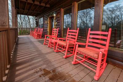 Antler Run covered deck with rocking chairs
