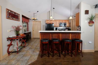 Sunset View Chalet fully furnished kitchen and bar area