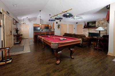 Sunset View Chalet game room with pool table