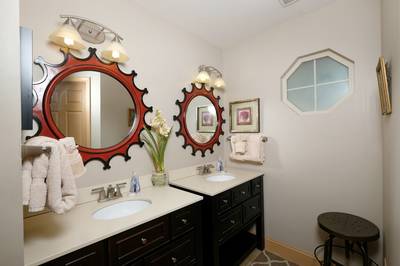 Sunset View Chalet full bathroom with double vanity