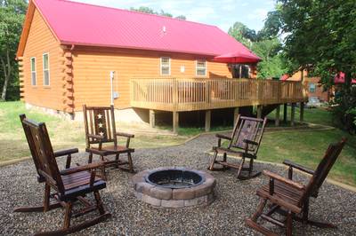 Dreams Come True fire pit with rocking chairs