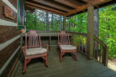 Secluded Summit covered back deck