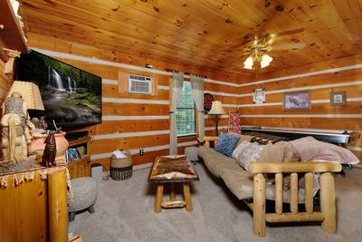 Mountain Magic upper level loft are with futon