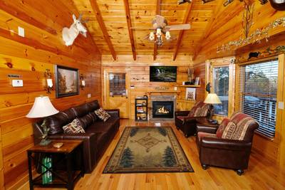 River Falls living room with 50-inch flat screen TV