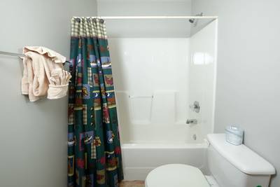 Lee's Creekside bathroom one with tub/shower combo