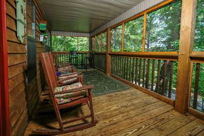 S'more Family Fun - Screened in front deck with rocking chairs