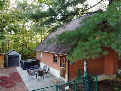 Fuzzy Bear screened in back deck area