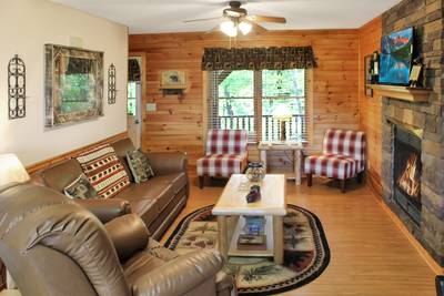 Fuzzy Bear living room with sleeper sofa and recliner