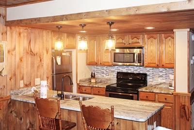 Mountain Side bar area and fully furnished kitchen