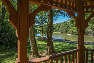 overlooking fully stocked catch and release fishing pond