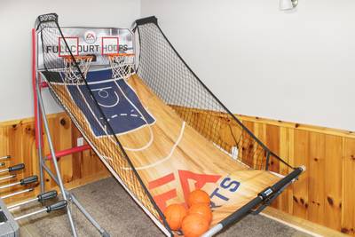 Striking Waters basketball arcade game in lower level game room