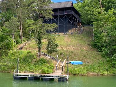 Smoke on the Water covered wraparound deck and private dock