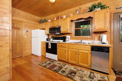 Bearfootin fully furnished kitchen with dishwasher