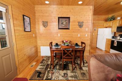Bearfootin dining area and living room