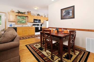 Nestled Inn kitchen and dining area