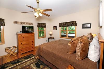 Nestled Inn bedroom with flat screen tv
