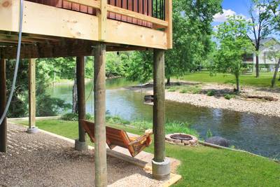 River Falls lower relaxation area with river