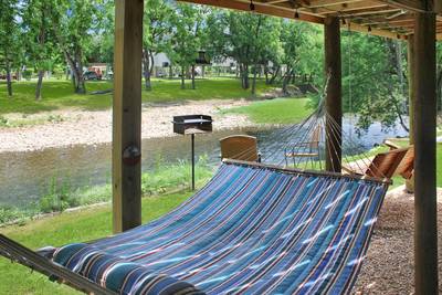 River Falls lower relaxation area with hammock
