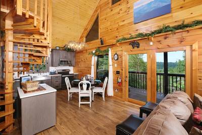 My Pigeon Forge Cabin living room and dining area
