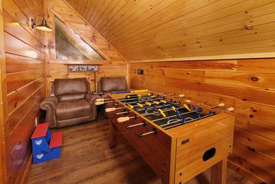 My Pigeon Forge Cabin upper level loft area with 2 leather recliners