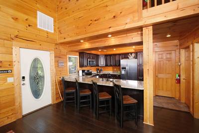 Angels View fully furnished kitchen and bar sitting area