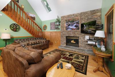 Grandpas Getaway Living Room with Seasonal Gas Fireplace