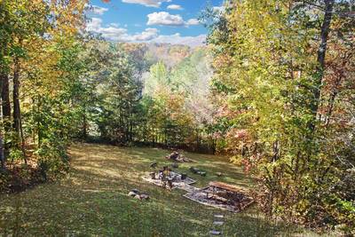 Mountain Magic outdoor fire pit and view